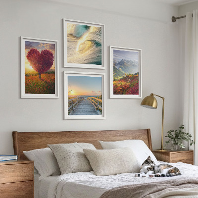 Galería de pared Paisajes montañas olas árbol corazón muelle