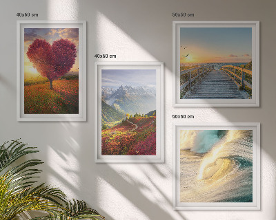 Galería de pared Paisajes montañas olas árbol corazón muelle