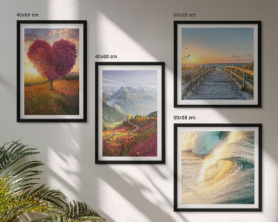 Galería de pared Paisajes montañas olas árbol corazón muelle