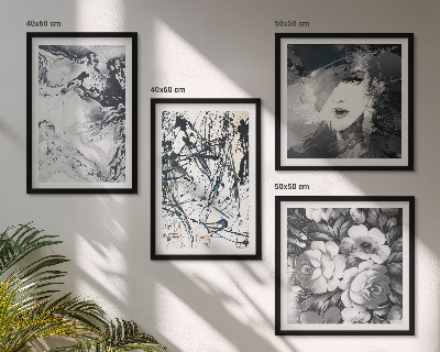 Set de cuadros modernos para salón Patrones abstractos en blanco y negro