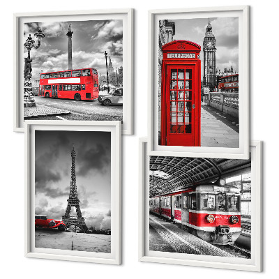 Galería de pared Ciudades emblemáticas: Londres, París y ferrocarril