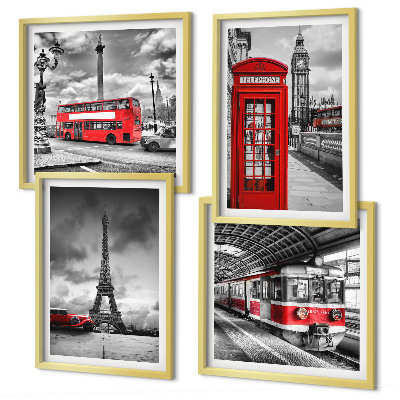 Galería de pared Ciudades emblemáticas: Londres, París y ferrocarril