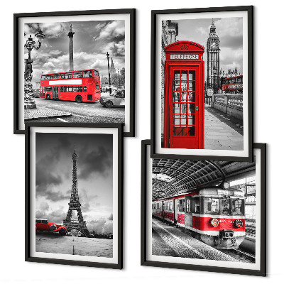 Galería de pared Ciudades emblemáticas: Londres, París y ferrocarril