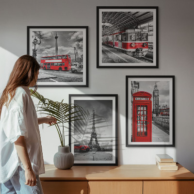 Galería de pared Ciudades emblemáticas: Londres, París y ferrocarril