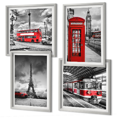 Galería de pared Ciudades emblemáticas: Londres, París y ferrocarril