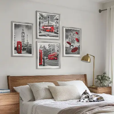 Galería de pared hojas de ginkgo sobre fondo claro