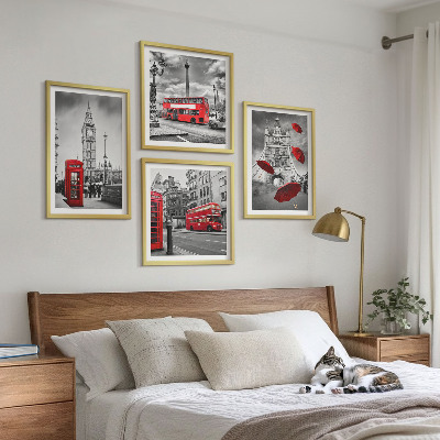 Galería de pared Hojas de ginkgo de fondo claro