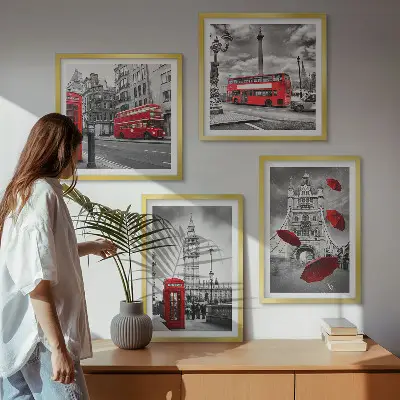 Galería de pared hojas de ginkgo sobre fondo claro