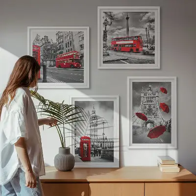 Galería de pared hojas de ginkgo sobre fondo claro