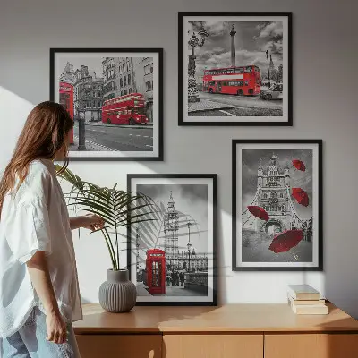 Galería de pared hojas de ginkgo sobre fondo claro