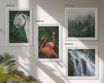 Set de cuadros modernos para salón Cascada del tigre flamencos naturaleza