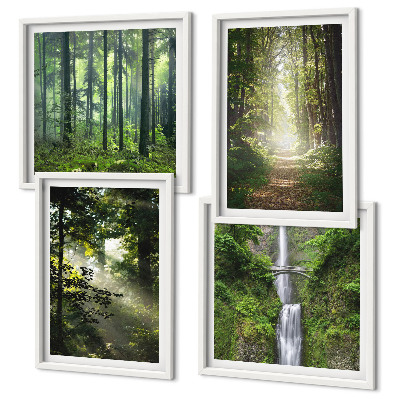 Galería de pared Bosques verdes rayos de luz