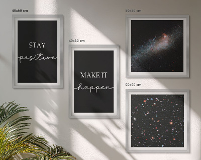 Set de cuadros modernos para salón Eslóganes motivacionales estrellas espacio