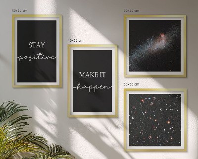Set de cuadros modernos para salón Eslóganes motivacionales estrellas espacio