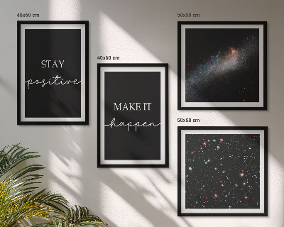 Set de cuadros modernos para salón Eslóganes motivacionales estrellas espacio