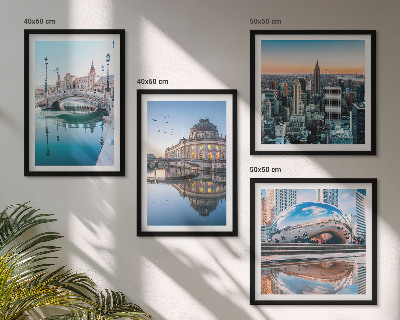 Set de 4 cuadros para salón Arquitectura de ciudades sobre el agua