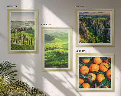 Galería de pared naranjas en un paisaje natural del campo italiano