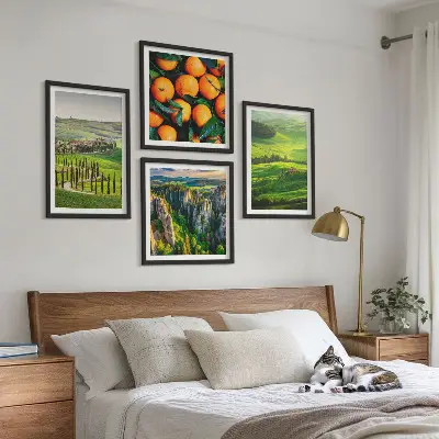Galería de pared naranjas en un paisaje natural del campo italiano