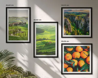 Galería de pared naranjas en un paisaje natural del campo italiano