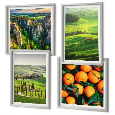 Galería de pared naranjas en un paisaje natural del campo italiano