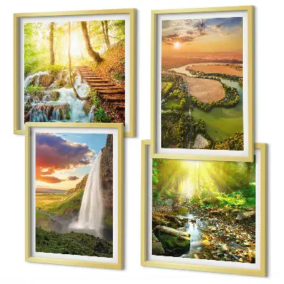 Set de cuadros modernos para salón modelo Cascada de Orange Mountain