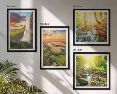 Set de cuadros modernos para salón modelo Cascada de Orange Mountain