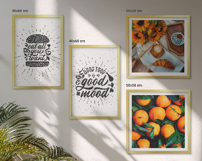 Set de 4 cuadros para salón Cocina de naranjas jugosas