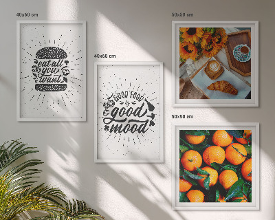 Set de 4 cuadros para salón Cocina de naranjas jugosas