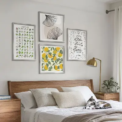 Pintura de limón con hierbas de cocina galería de pared