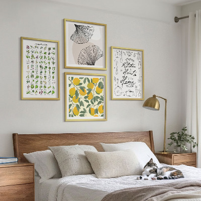 Galería de pared Pintura de limón con hierbas de cocina