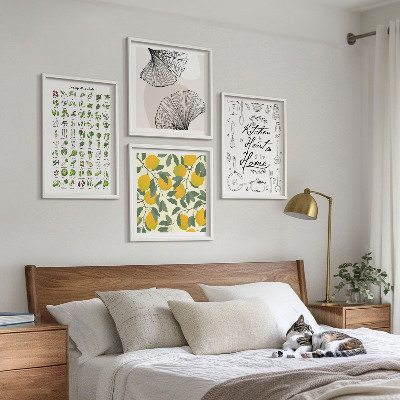 Galería de pared Pintura de limón con hierbas de cocina