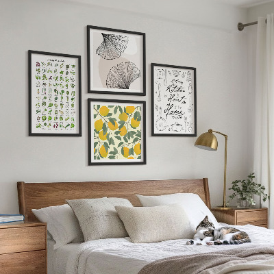 Galería de pared Pintura de limón con hierbas de cocina