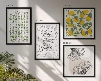 Pintura de limón con hierbas de cocina galería de pared