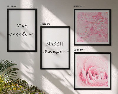Set de cuadros modernos para salón Flores rosas minimalistas