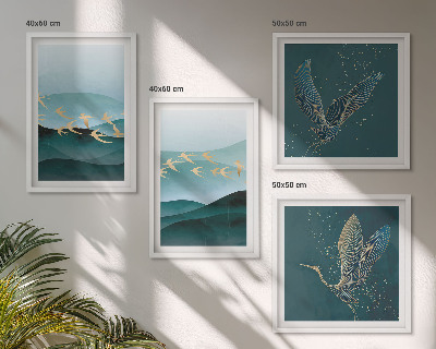 Galería de pared Paisajes abstractos de olas de pájaros