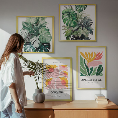 Galería de pared Carteles modernos de flores y hojas