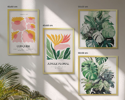 Galería de pared Carteles modernos de flores y hojas
