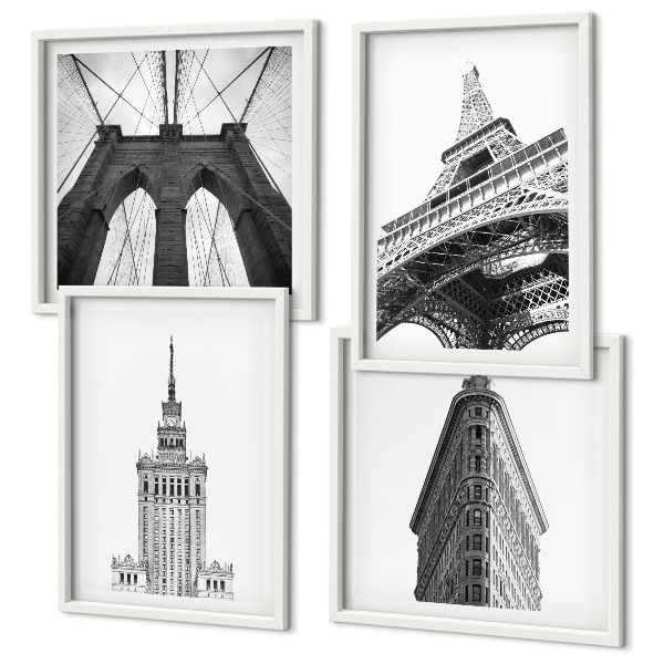 Galería de pared Arquitectura minimalista en blanco y negro
