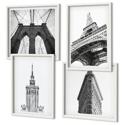 Galería de pared Arquitectura minimalista en blanco y negro
