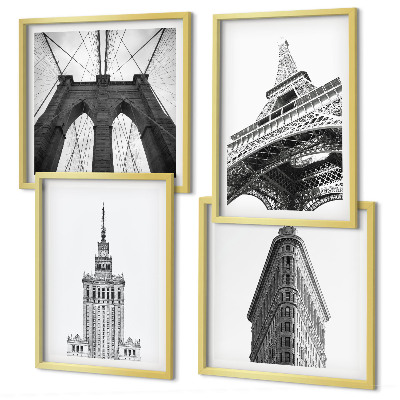 Galería de pared Arquitectura minimalista en blanco y negro