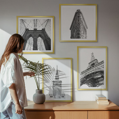 Galería de pared Arquitectura minimalista en blanco y negro