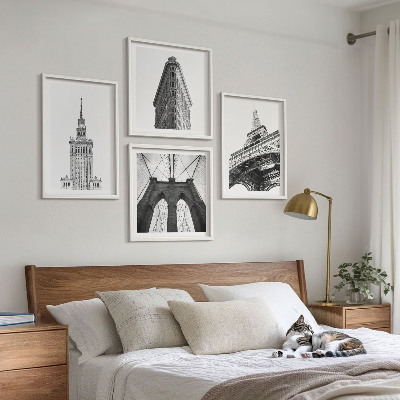 Galería de pared Arquitectura minimalista en blanco y negro
