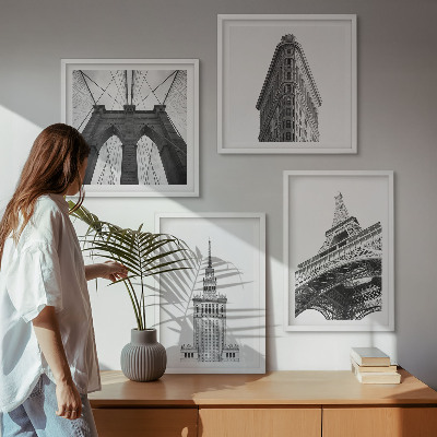 Galería de pared Arquitectura minimalista en blanco y negro