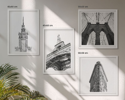 Galería de pared Arquitectura minimalista en blanco y negro