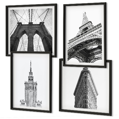 Galería de pared Arquitectura minimalista en blanco y negro