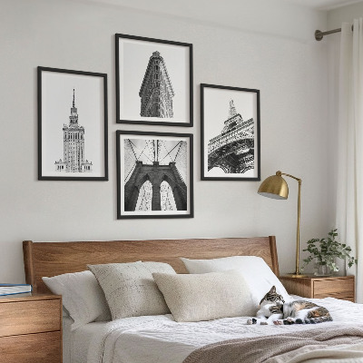 Galería de pared Arquitectura minimalista en blanco y negro
