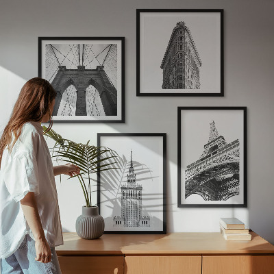 Galería de pared Arquitectura minimalista en blanco y negro