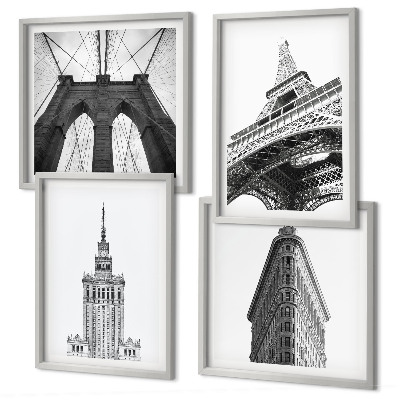 Galería de pared Arquitectura minimalista en blanco y negro