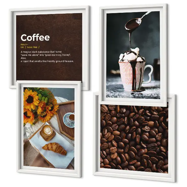 Granos de café italianos para el desayuno galería de pared