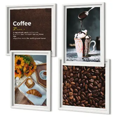 Granos de café italianos para el desayuno galería de pared